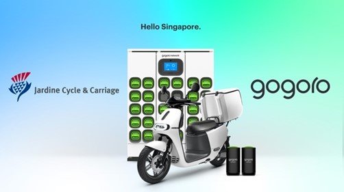 Gogoro announce partnership for electric two-wheeled vehicles and battery swapping in Singapore.