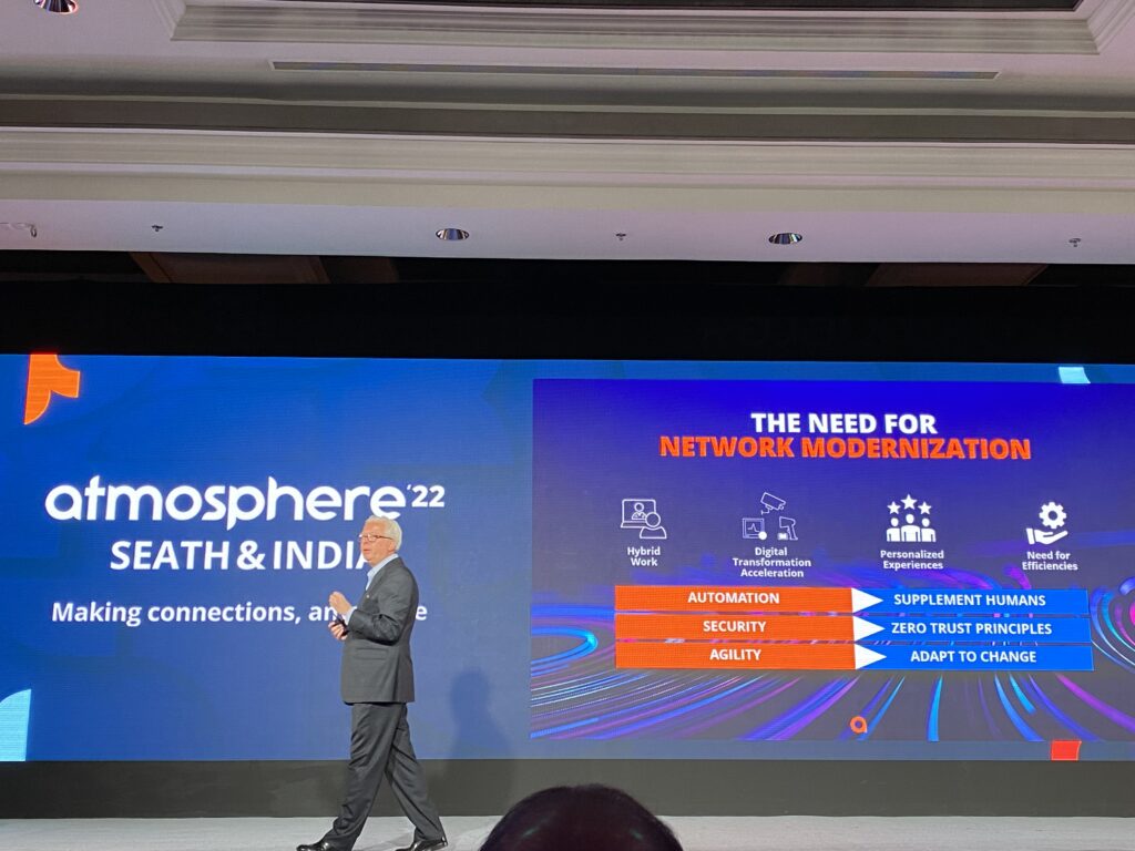 David Hughes, Chief Product and Technology Officer, HPE Aruba, presents on the need for network modernization.