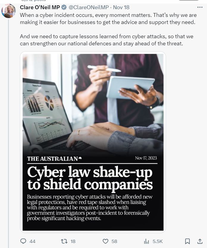 Australia's Minister for Cyber Security is focused on improving the country's cybersecurity and data management strategies.