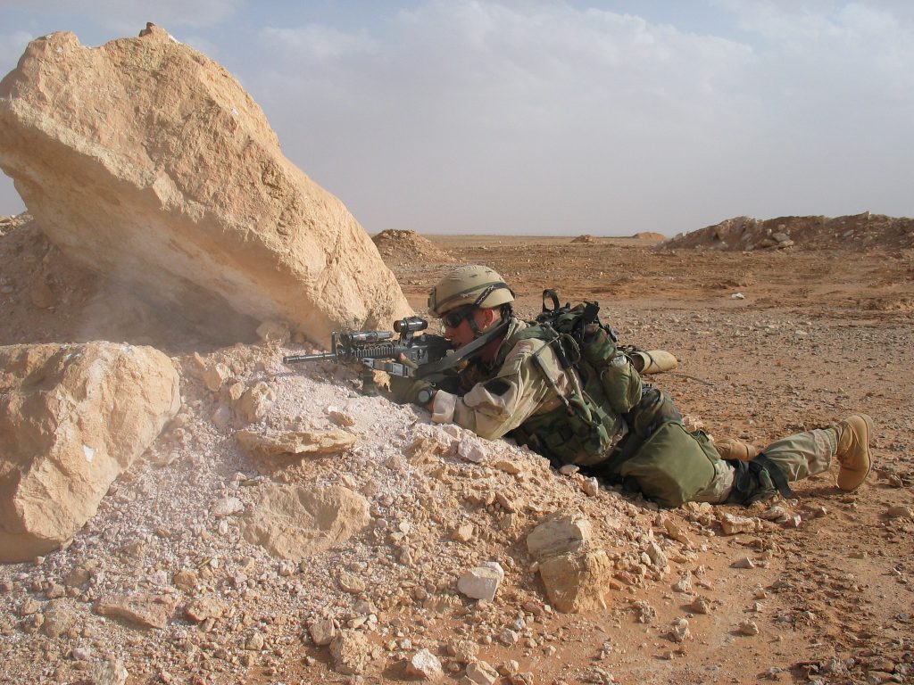 Image of soldier for article on Chinese engineers used on US DoD contracts by Microsoft.