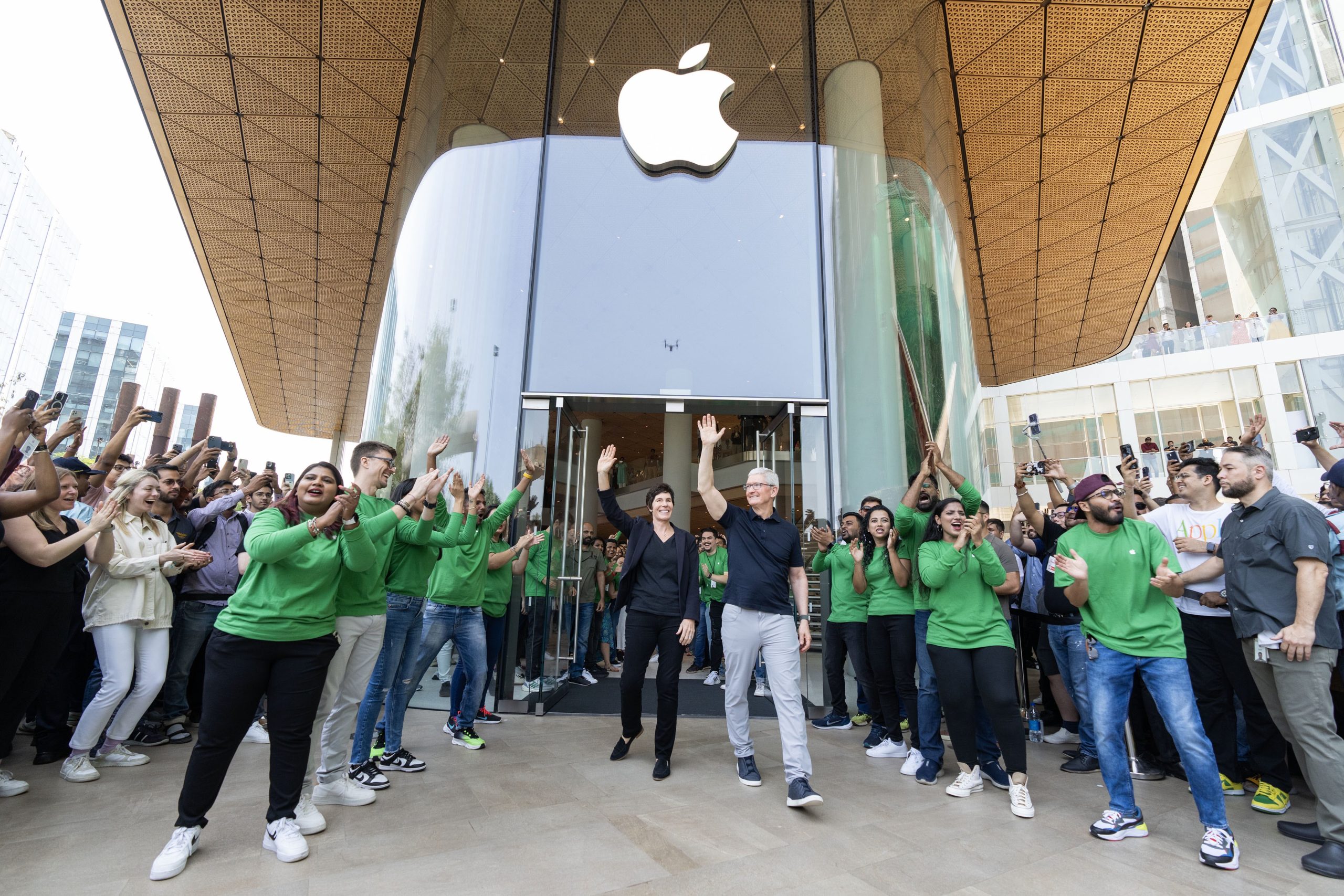 Apple BKC — the company's first store in India. Photo from Tim Cook's X.com