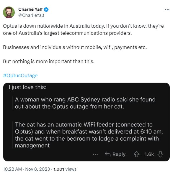 Some folks managed to find humor in the outage. 