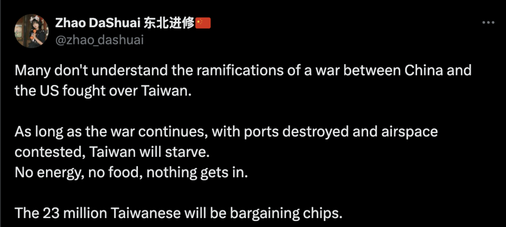 A China-U.S. war over Taiwan could turn 23 million people into bargaining chips—cut off and isolated.